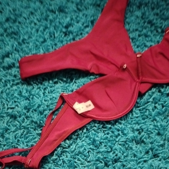 New Burgundy 2 Piece Bikini - Picture 3 of 5